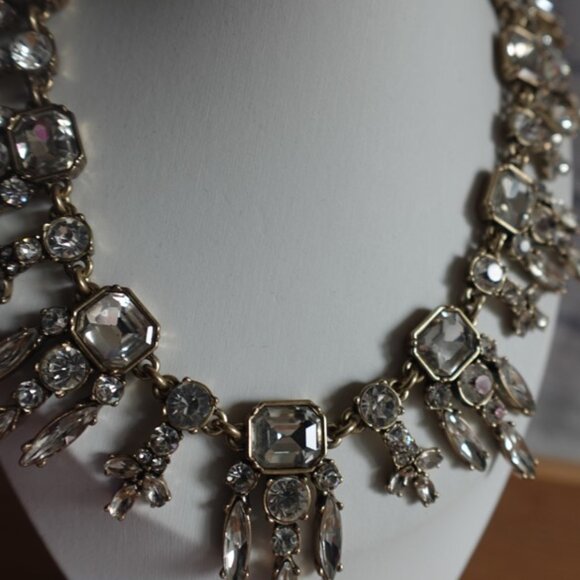 Banana Republic Gold Bejeweled Statement Necklace - Picture 3 of 10